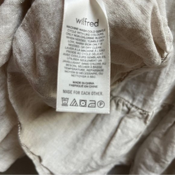 Wilfred Aritzia Tempest Linen Mini Smock Long Sleeve Dress Sz M - Picture 7 of 10